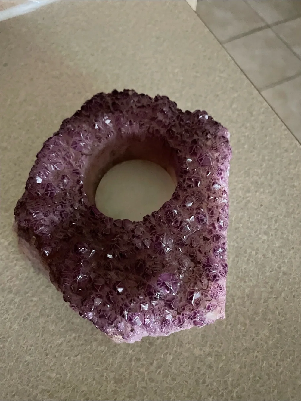 Pottery Barn Amethyst Candle Holder NEW